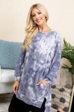Ultra Cozy Tie Dye French Terry Brush Oversize Casual Pullover - Image 5