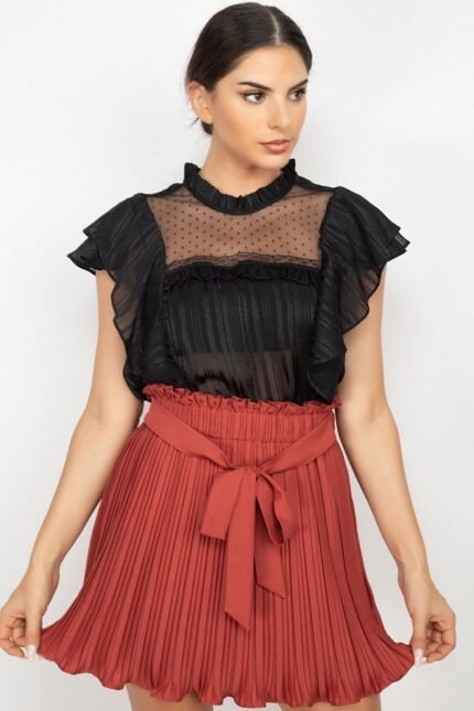 Short Sleeve Ruffle Shadow Top - Image 16