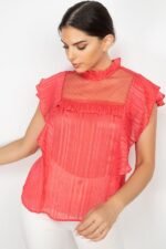 Short Sleeve Ruffle Shadow Top - Image 11