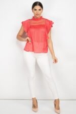 Short Sleeve Ruffle Shadow Top - Image 12