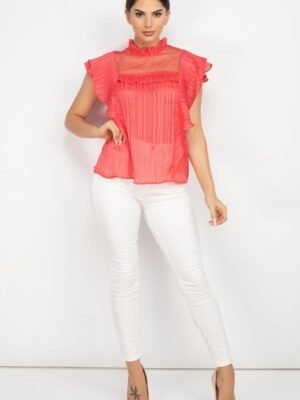 Short Sleeve Ruffle Shadow Top Short Sleeve Ruffle Shadow Top