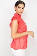Short Sleeve Ruffle Shadow Top - Image 13