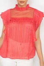Short Sleeve Ruffle Shadow Top - Image 14