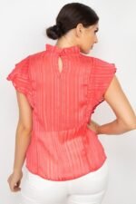 Short Sleeve Ruffle Shadow Top - Image 15