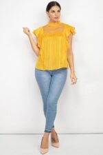 Short Sleeve Ruffle Shadow Top - Image 7