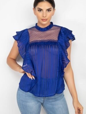 Short Sleeve Ruffle Shadow Top
