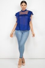 Short Sleeve Ruffle Shadow Top - Image 2