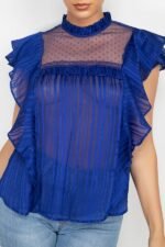 Short Sleeve Ruffle Shadow Top - Image 4