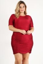 Plus Size Solid Bodycon Mini Dress - Image 2