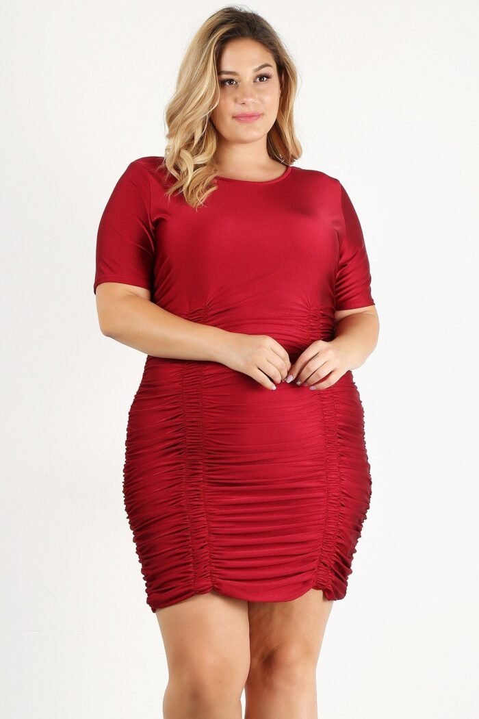 Plus size solid bodycon mini dress - image 2