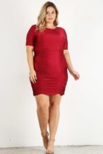 Plus Size Solid Bodycon Mini Dress - Image 3