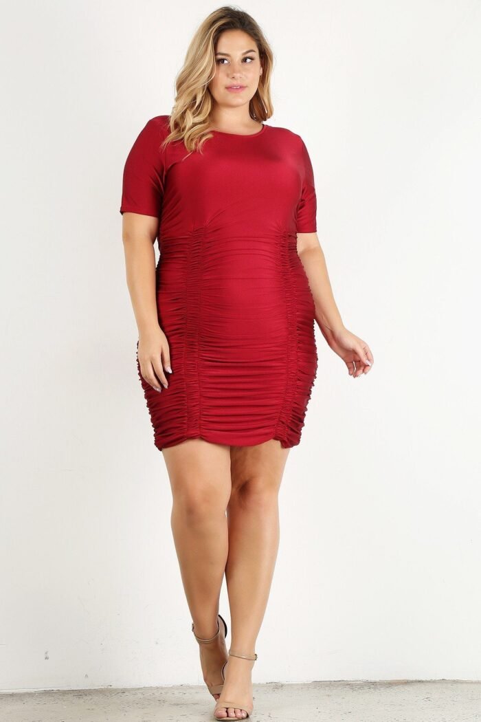 Plus size solid bodycon mini dress - image 3