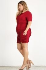 Plus Size Solid Bodycon Mini Dress - Image 5