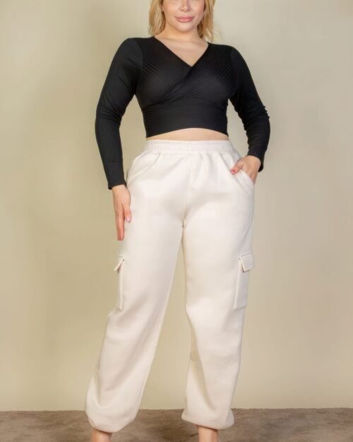 plus size side pocket drawstring waist sweatpants