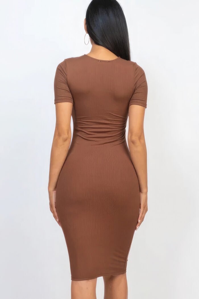 Ribbed bodycon midi dress