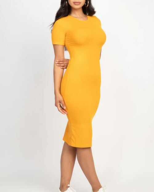 ribbed bodycon midi dress