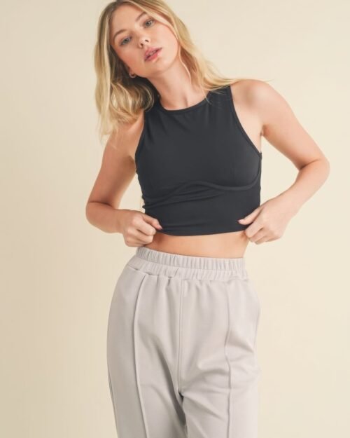 corset inspired cropped tank top