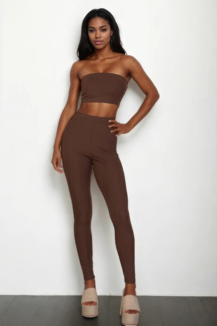 Ribbed tube top & leggings set - image 16