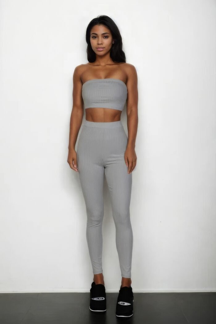 Ribbed tube top & leggings set - image 10