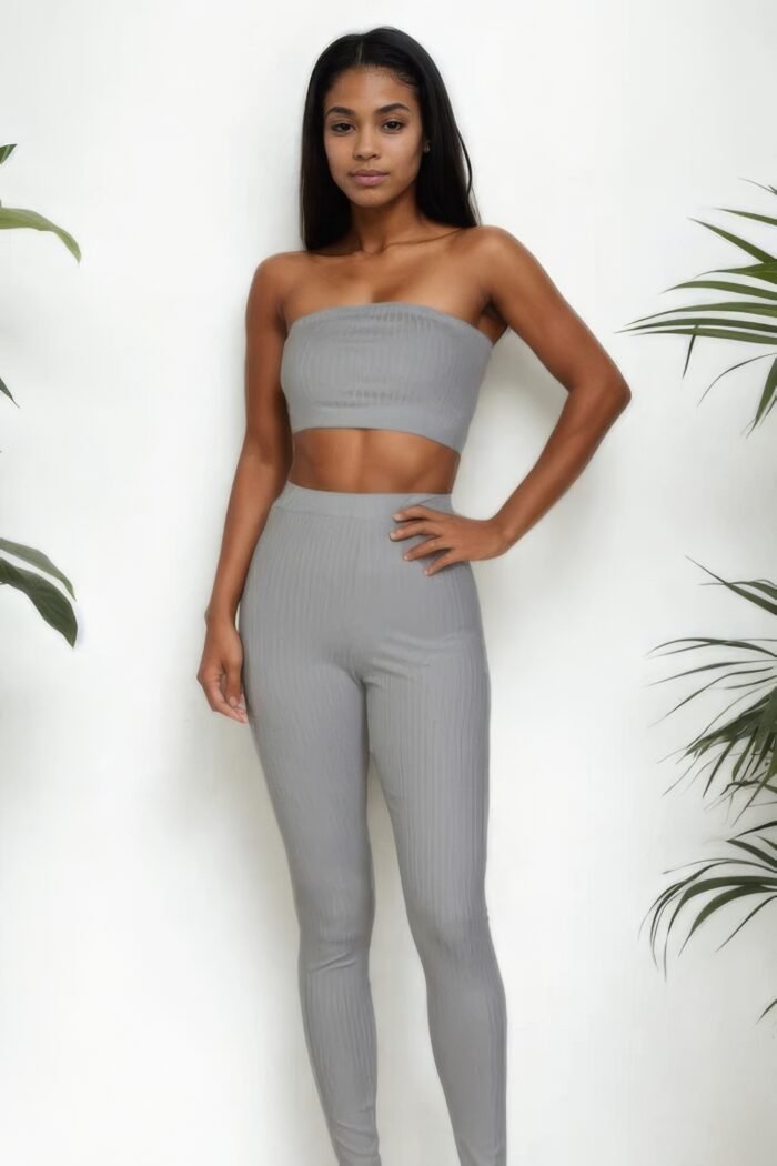 Ribbed tube top & leggings set - image 11
