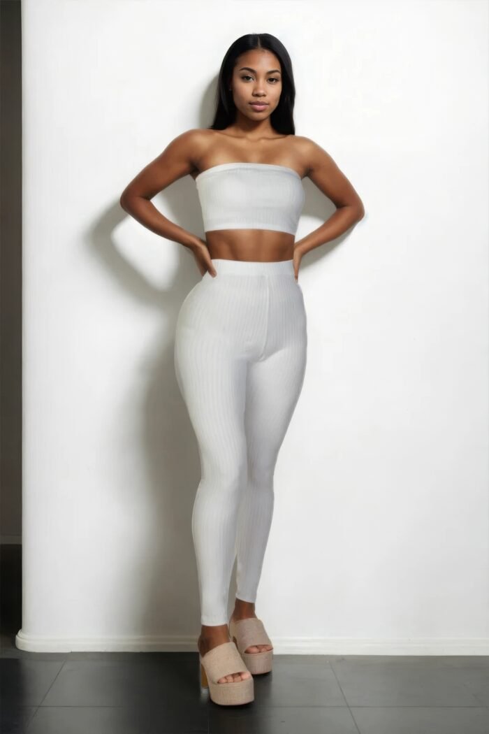 Ribbed tube top & leggings set - image 2