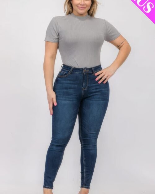 plus size ribbed short sleeve bodysuit