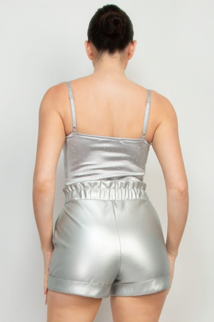 Sweetheart bustier rhinestones crop top