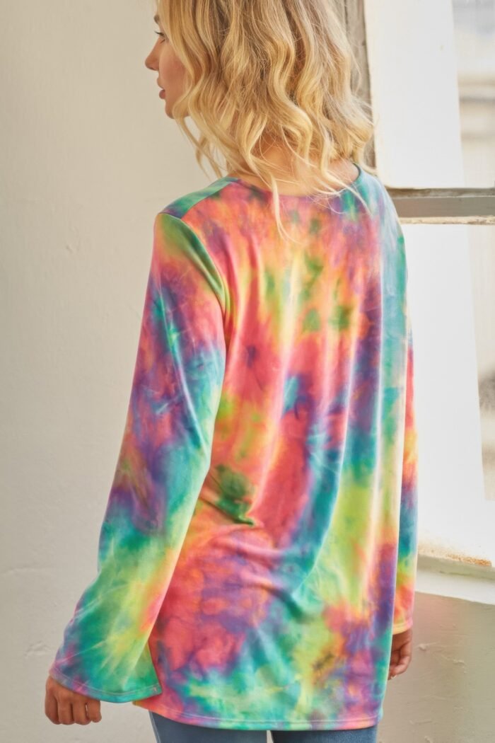 Tie-dye cage hi-low top