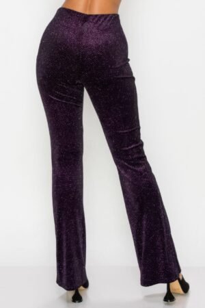 Glittery Flare High-rise Elastic Pants Glittery Flare High-rise Elastic Pants
