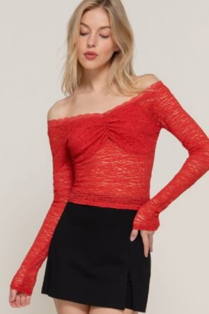 Off The Shoulder Stretch Lace Top Off The Shoulder Stretch Lace Top