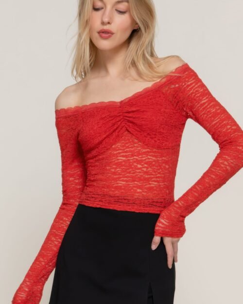off the shoulder stretch lace top