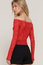 Off The Shoulder Stretch Lace Top - Image 7