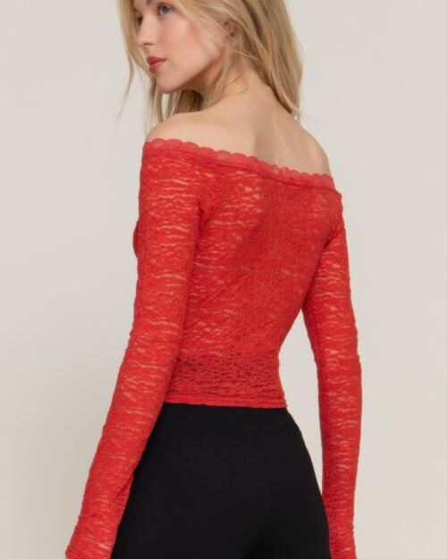 off the shoulder stretch lace top