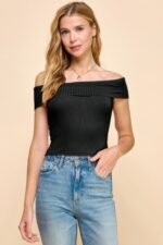 Off Shoulder Ribbed Top - Image 13