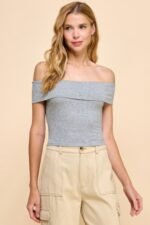 Off Shoulder Ribbed Top - Image 10