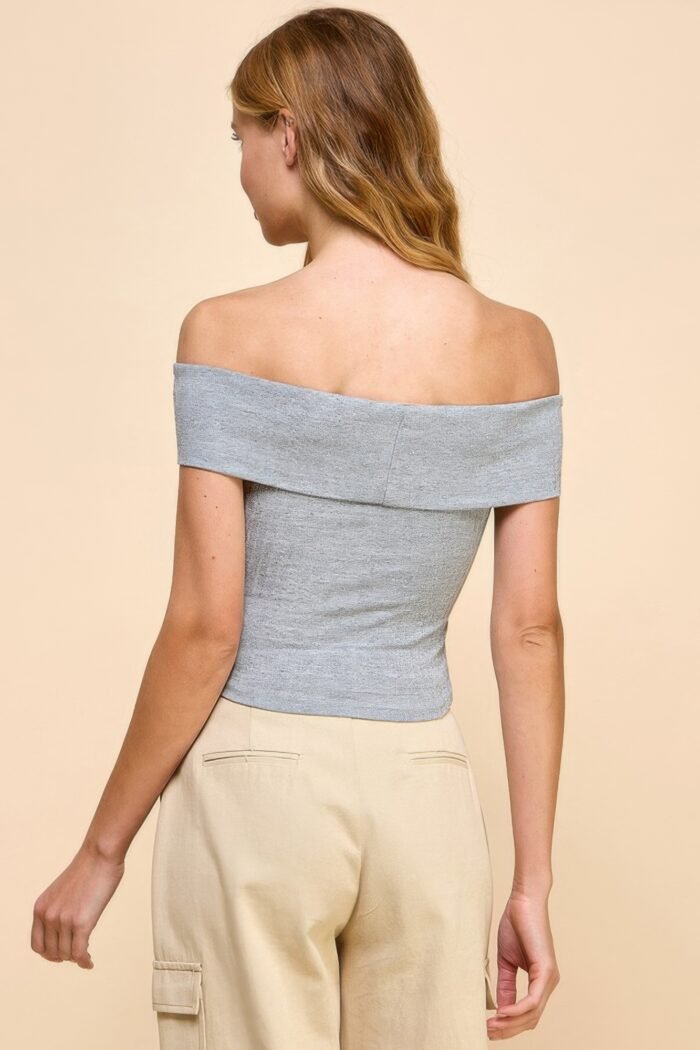 Off shoulder ribbed top - image 12