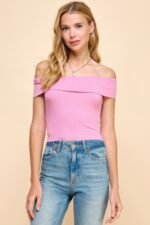 Off Shoulder Ribbed Top - Image 7