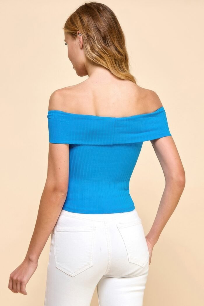 Off shoulder ribbed top - image 6