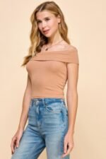 Off Shoulder Ribbed Top - Image 2