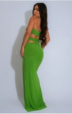 Asymmetric Dragon Design Strapless Dress - Image 2
