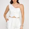 One Shoulder Vest And Shorts Set