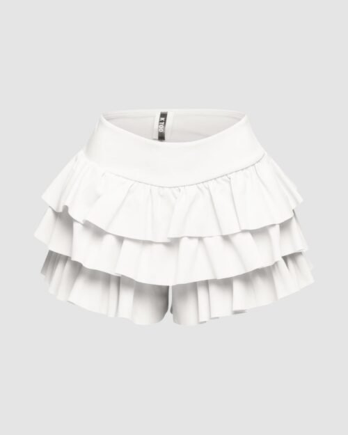 Plus Size Solid Ruffled Shorts