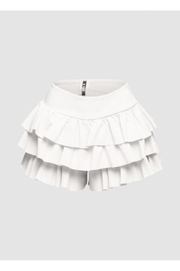 Plus Size Solid Ruffled Shorts
