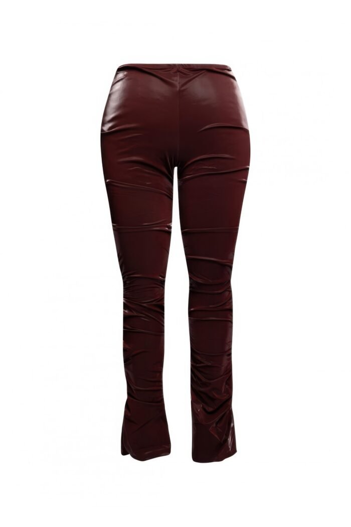 Velvet pu ruched pants - image 5