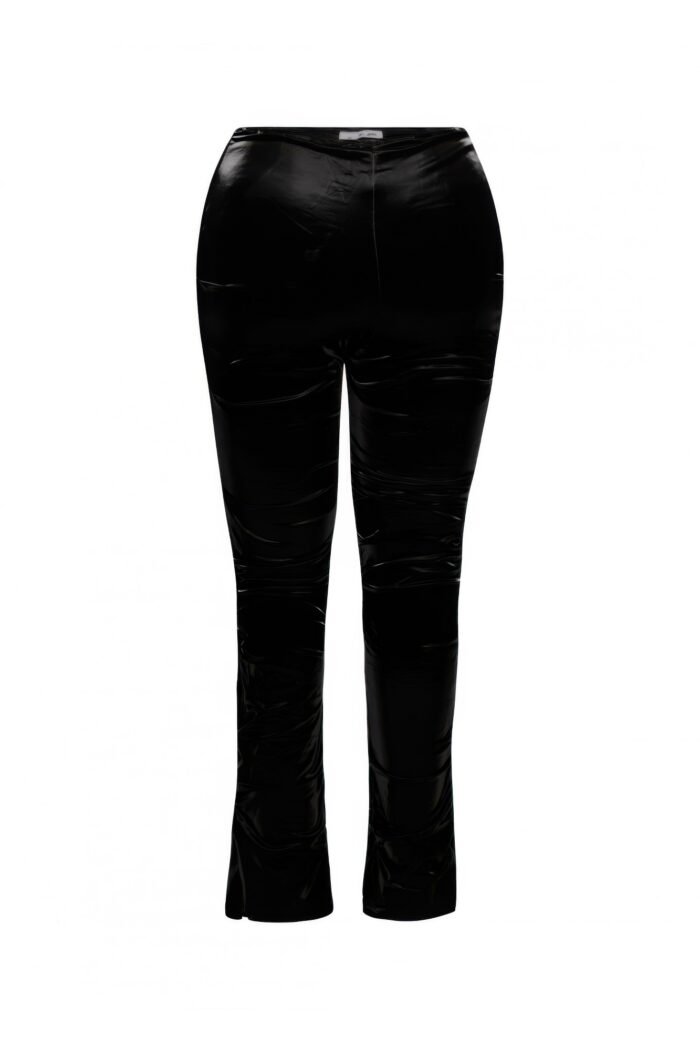 Velvet pu ruched pants - image 1