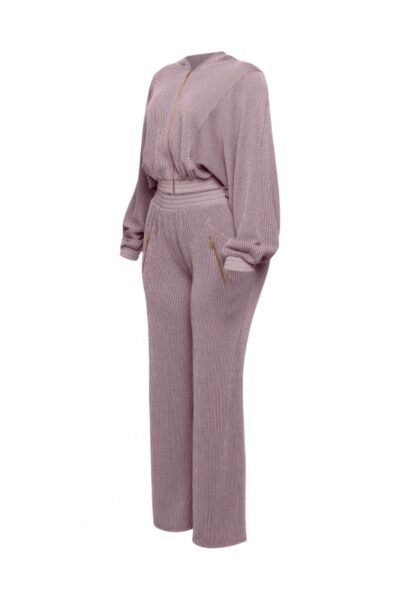 Zipper Closure Hoodie Jacket & Pants Set