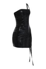 Side Open Lace Up Tube Dress - Image 3