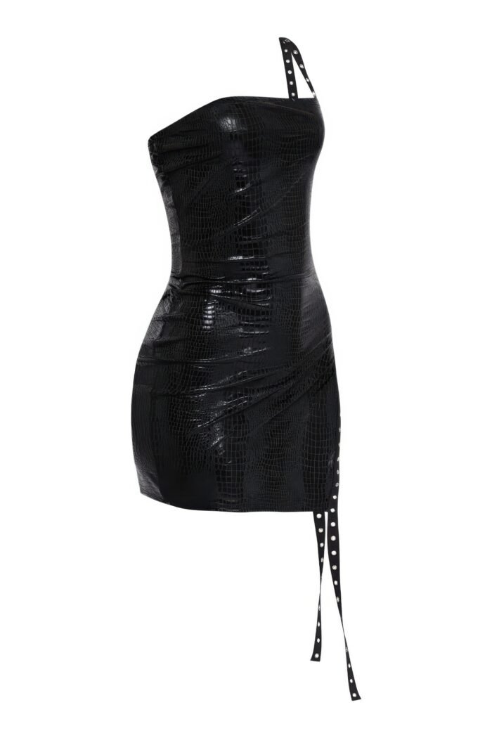 Side open lace up tube dress - image 3