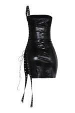 Side Open Lace Up Tube Dress - Image 4