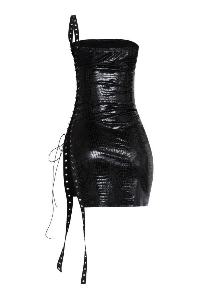 Side open lace up tube dress - image 4
